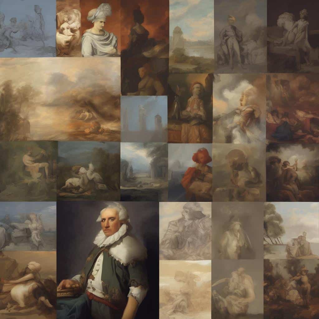 Αντίγραφο μακέτας με καλλιτεχνικές αντιφάσεις και εξέλιξη στη ζωγραφική και τέχνη.